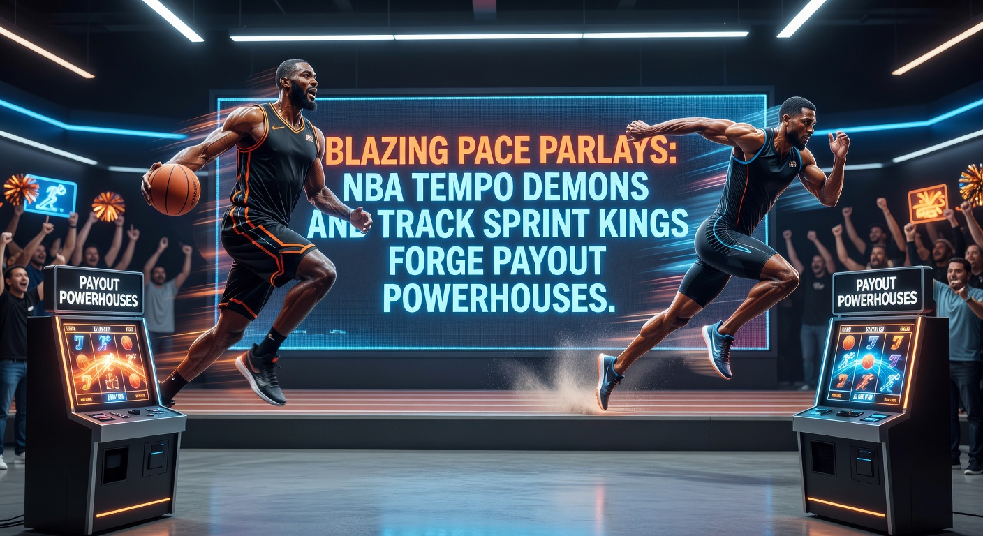 High-energy NBA court action merges with thundering horse sprints on the track, capturing the essence of pace-driven betting opportunities