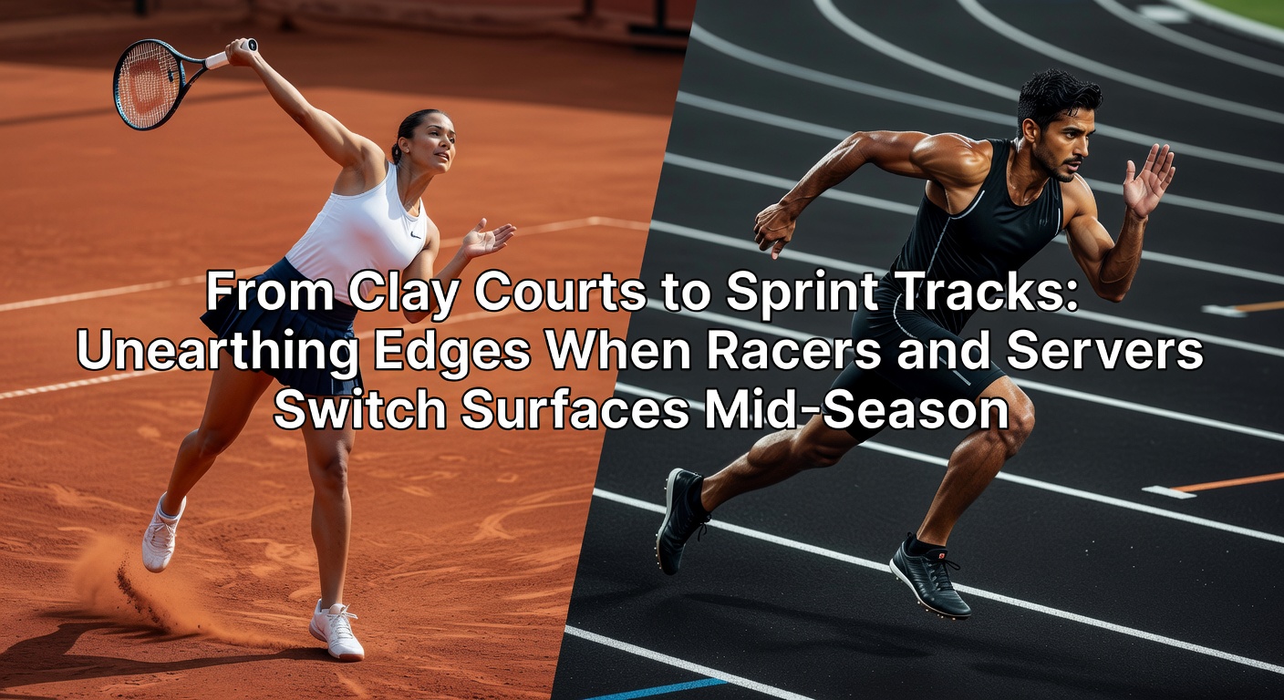 Horse racing sprint on all-weather track contrasted with tennis grass court serve, illustrating mid-season betting opportunities