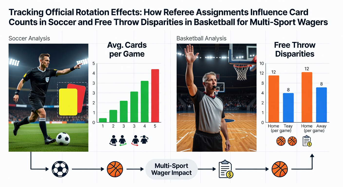 Referee assignments and card statistics in soccer leagues